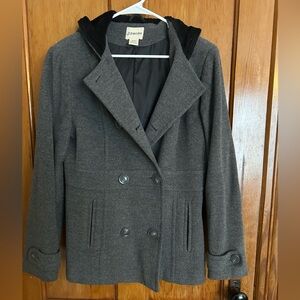 Charcoal Double-Breasted Pea Coat